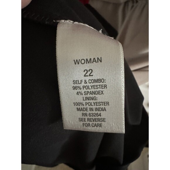 Dress Barn Dress Women’s Plus Size 22 V-Neck Color Block Elastic Waist - Picture 5 of 6